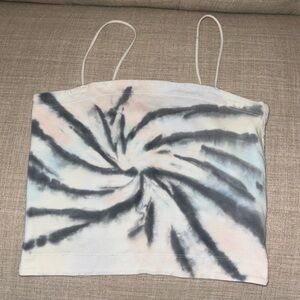 American Eagle XS Cropped Tank / Tube Top White Tye Dyed